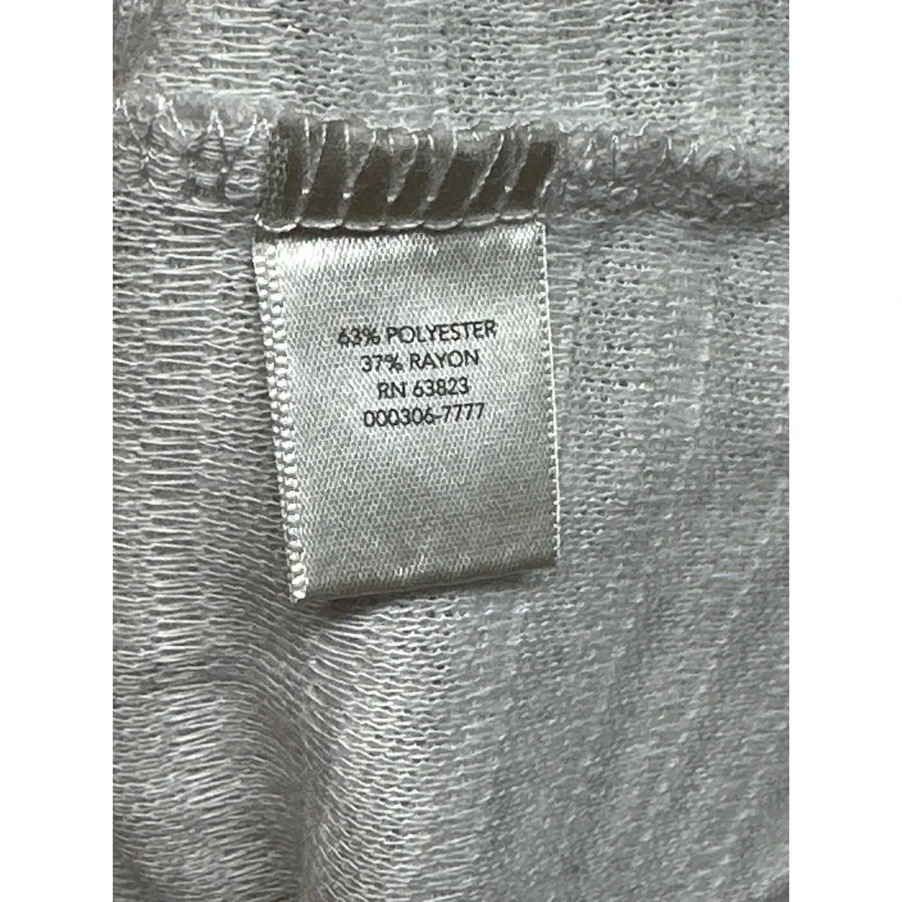 Christopher &Banks striped long sleeve button shoulder women medium gray sweater
